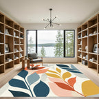 Mid Century Modern Leaf Cluster Rug