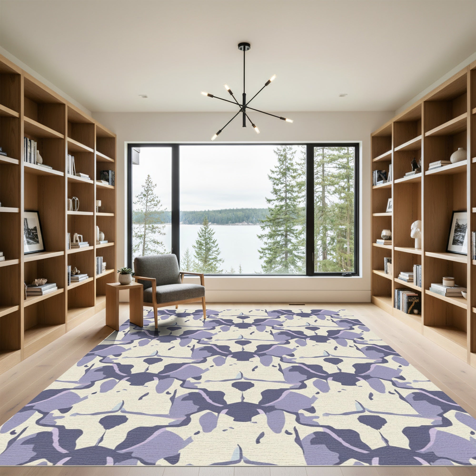 Amethyst Abstract Symmetry Texture Rug