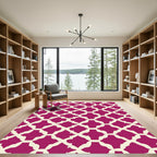 Rich Magenta Trellis Geometric Rug