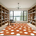 Warm Amber Polka Dot Scatter Rug