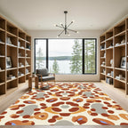 Abstract Terracotta Organic Shapes Rug