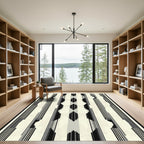 Monochromatic Abstract Geometric Stripe Rug