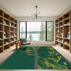 Deep Green Gold Organic Flow Rug