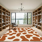 Cream Brown Spotty Irregular Shapes Rug