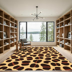 Brown Leopard Spots Ochre Background Rug