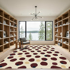 Crimson Polka Dot Scatter Rug