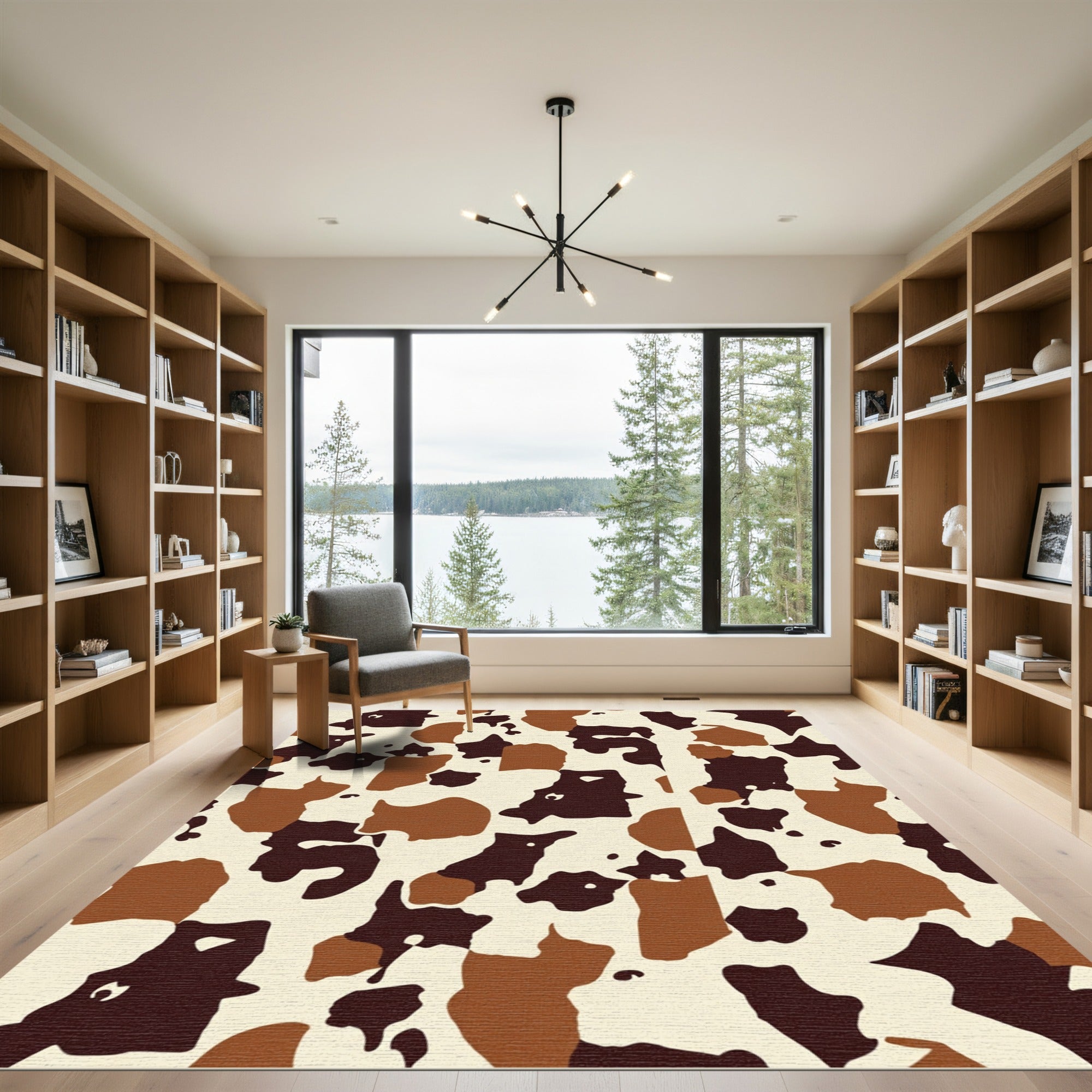 Earth Tones Abstract Irregular Spots Rug