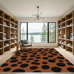 Rustic Brown Black Polka Dot Compositions Rug
