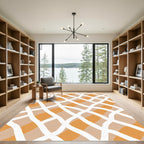 Beige Orange Woven Stripe Rug