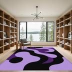 Lilac Black Amethyst Swirl Rug