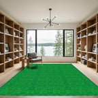 Emerald Green Contemporary Intricate Repeating Rug