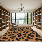 Bold Black Leopard Print Rug