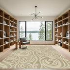 Earthy Tone Swirl Abstract Rug