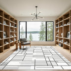 Monochromatic Geometric Labyrinth Window Rug