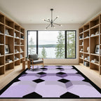 Purple Geometric Octagon Illusion Rug