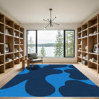 Deep Blue Organic Blob Rug