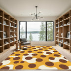Orange Brown Polka Dot Blob Rug