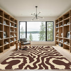 Brown Beige Organic Swirl Rug