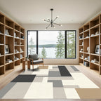 Modern Abstract Rectangle Block Rug