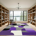 Abstract Modern Amethyst Geometric Rug