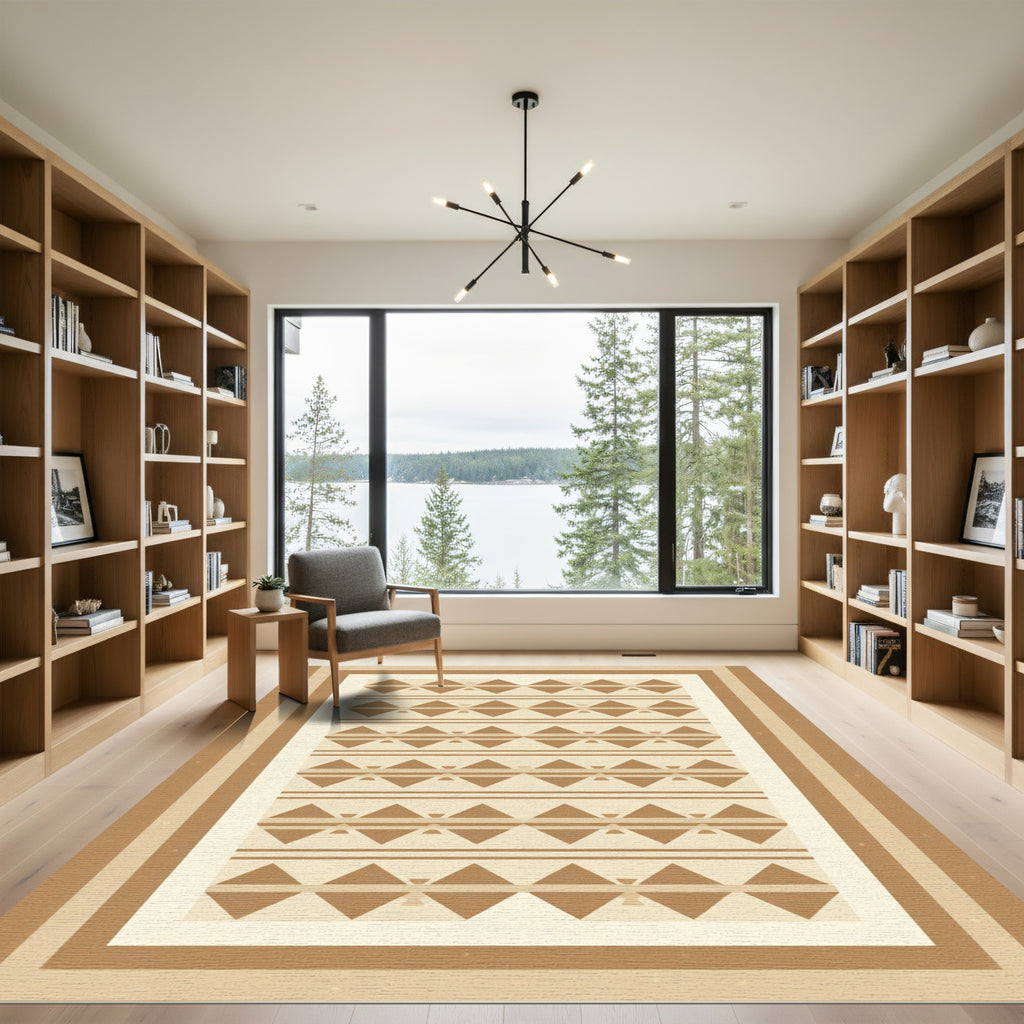 Terracotta Geometric Diamond Stripes Rug