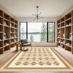Terracotta Geometric Diamond Stripes Rug