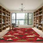Red Mountain Paw Print Repeat Rug