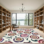 Deep Burgundy Floral Medley Rug