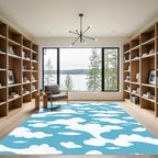Whimsical White Clouds Sky Rug