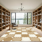 Brown Neutral Circles Array Decor Rug