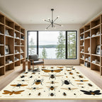 Golden Brown Insect Collection Rug