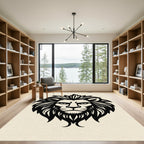 Bold Black Lion Regal Mane Rug