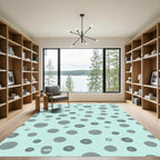 Gray Blue Polka Dot Scatter Rug
