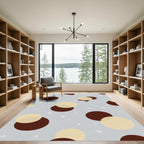 Crimson Beige Polka Dot Scatter Rug