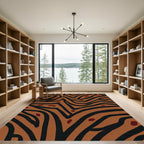 Rust And Black Accented Animal Print Rug