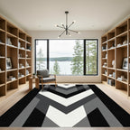 Monochromatic Geometric Chevron Arrows Rug