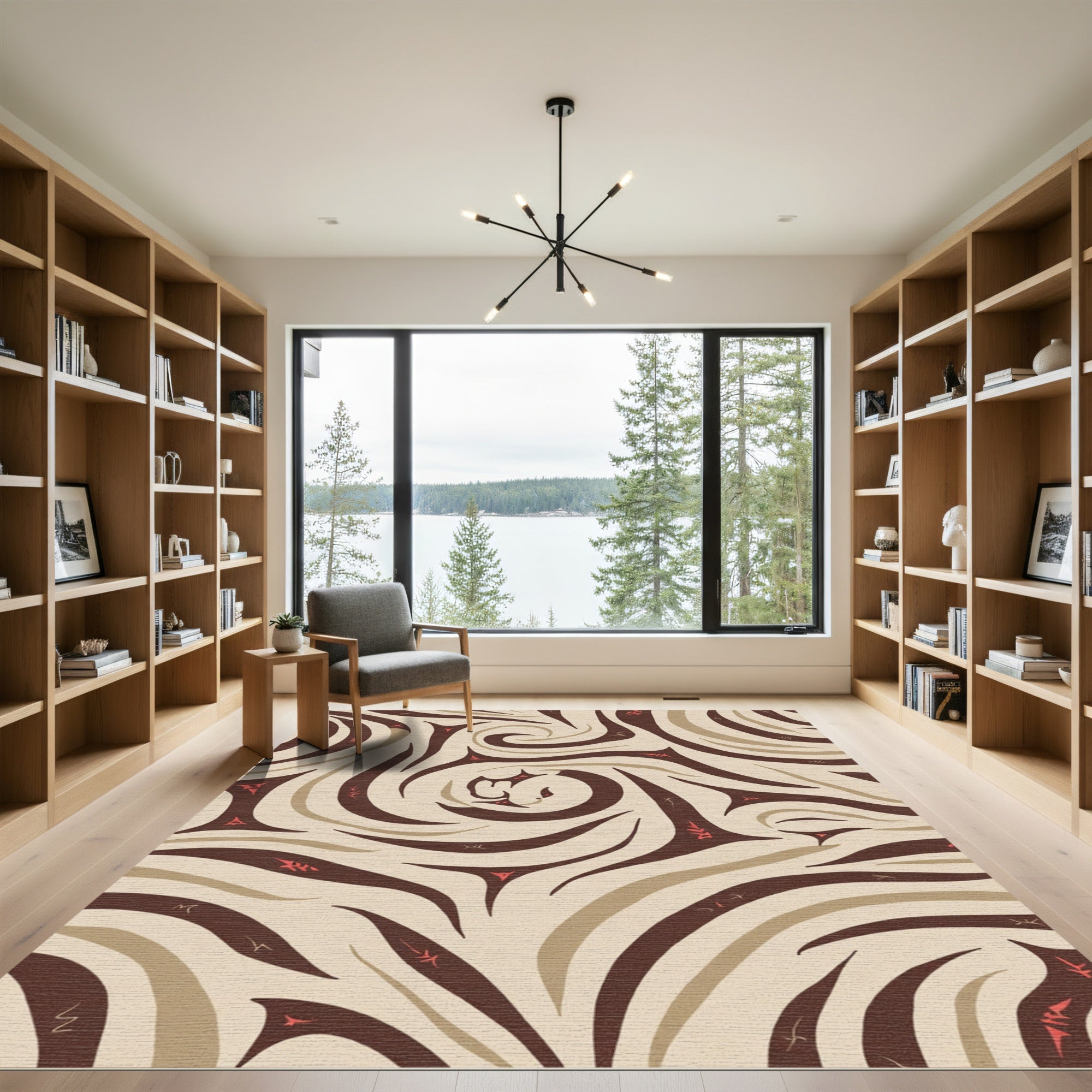 Earthy Swirl Tribal Marks Rug