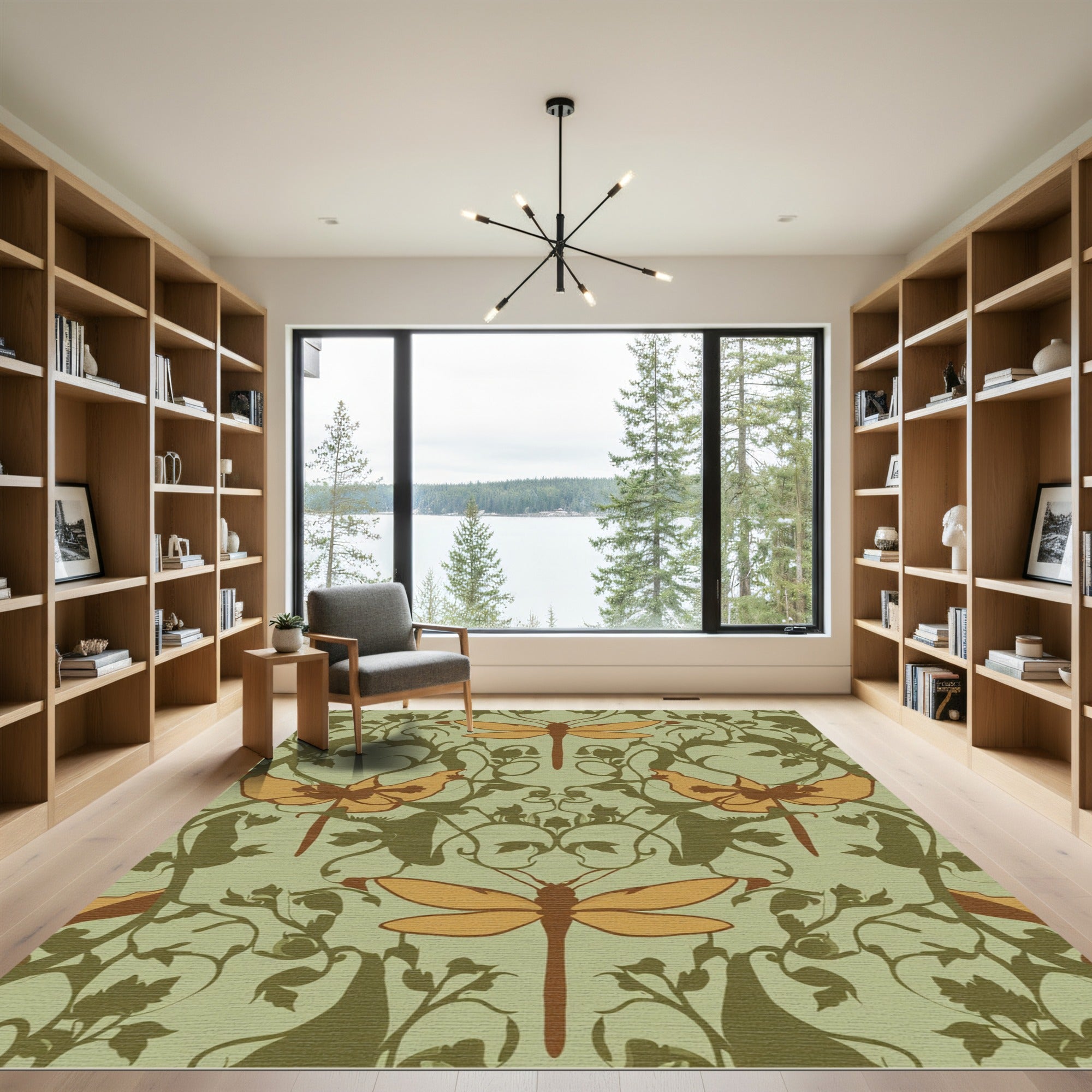 Orange Dragonfly Botanical Garden Rug