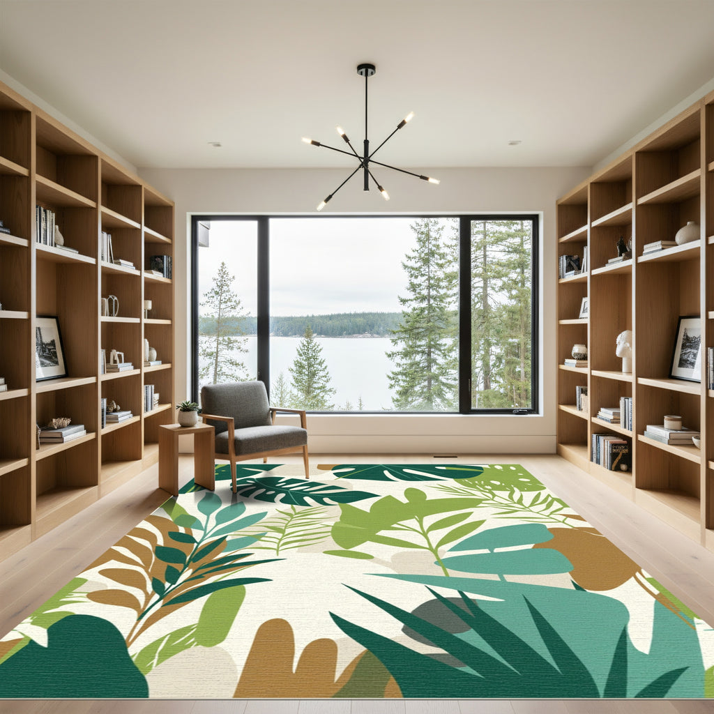 Tropical Leaf Abstract Blend Rug
