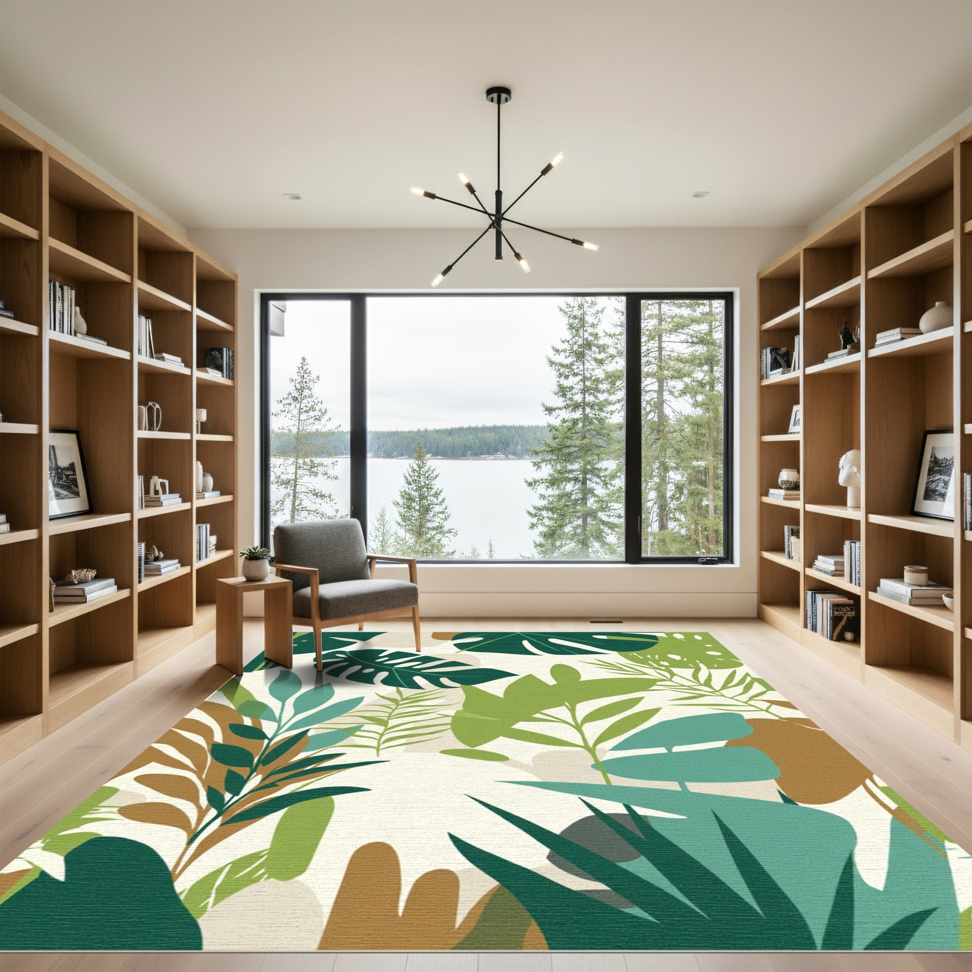 Tropical Leaf Abstract Blend Rug