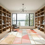 Geometric Coral Blush Abstract Shapes Rug