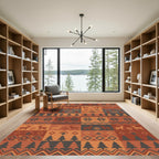 Rustic Autumn Deer Trees Stars Rug