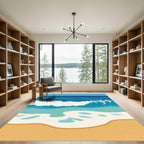 Calm Ocean Wave Beach Landscape Rug
