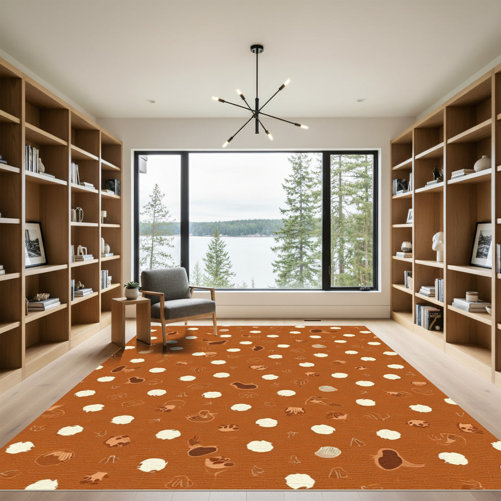 Terra Cotta Organic Dot Scatter Rug