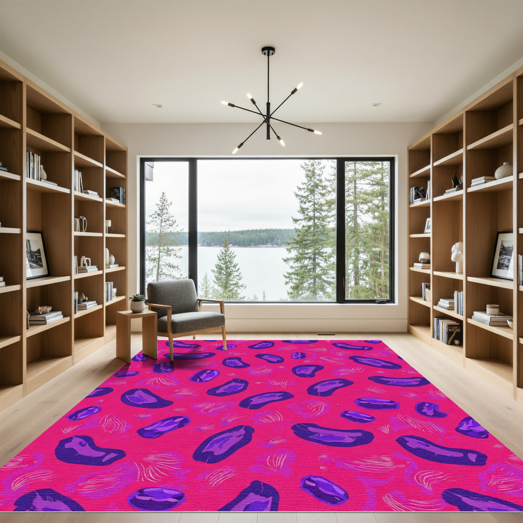Bold Purple Bean Shapes Rug