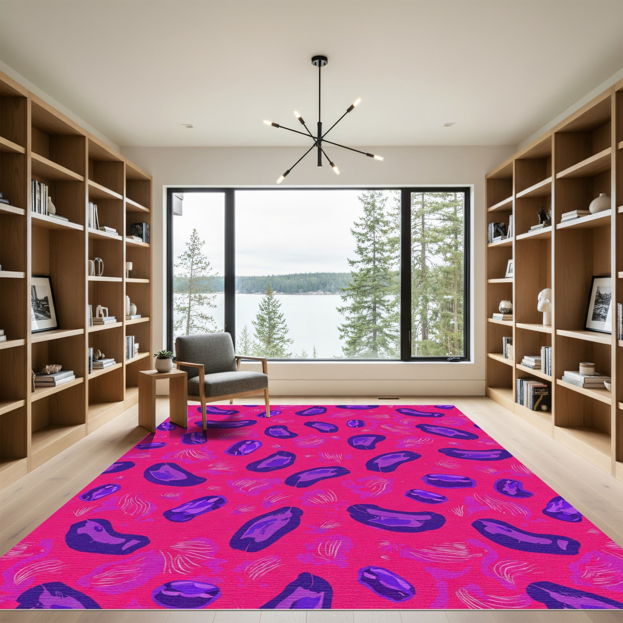 Bold Purple Bean Shapes Rug