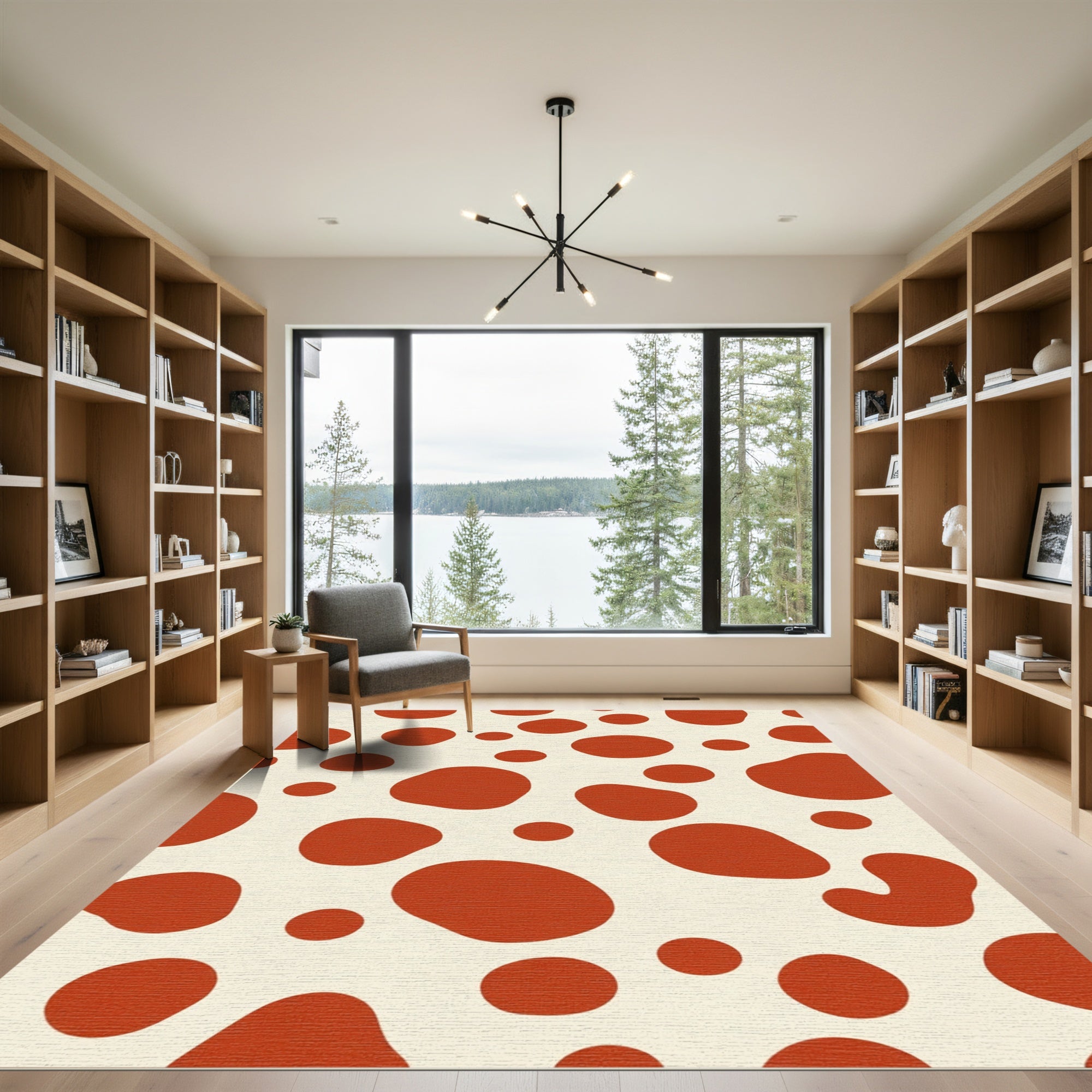 Terracotta Irregular Spots Field Rug