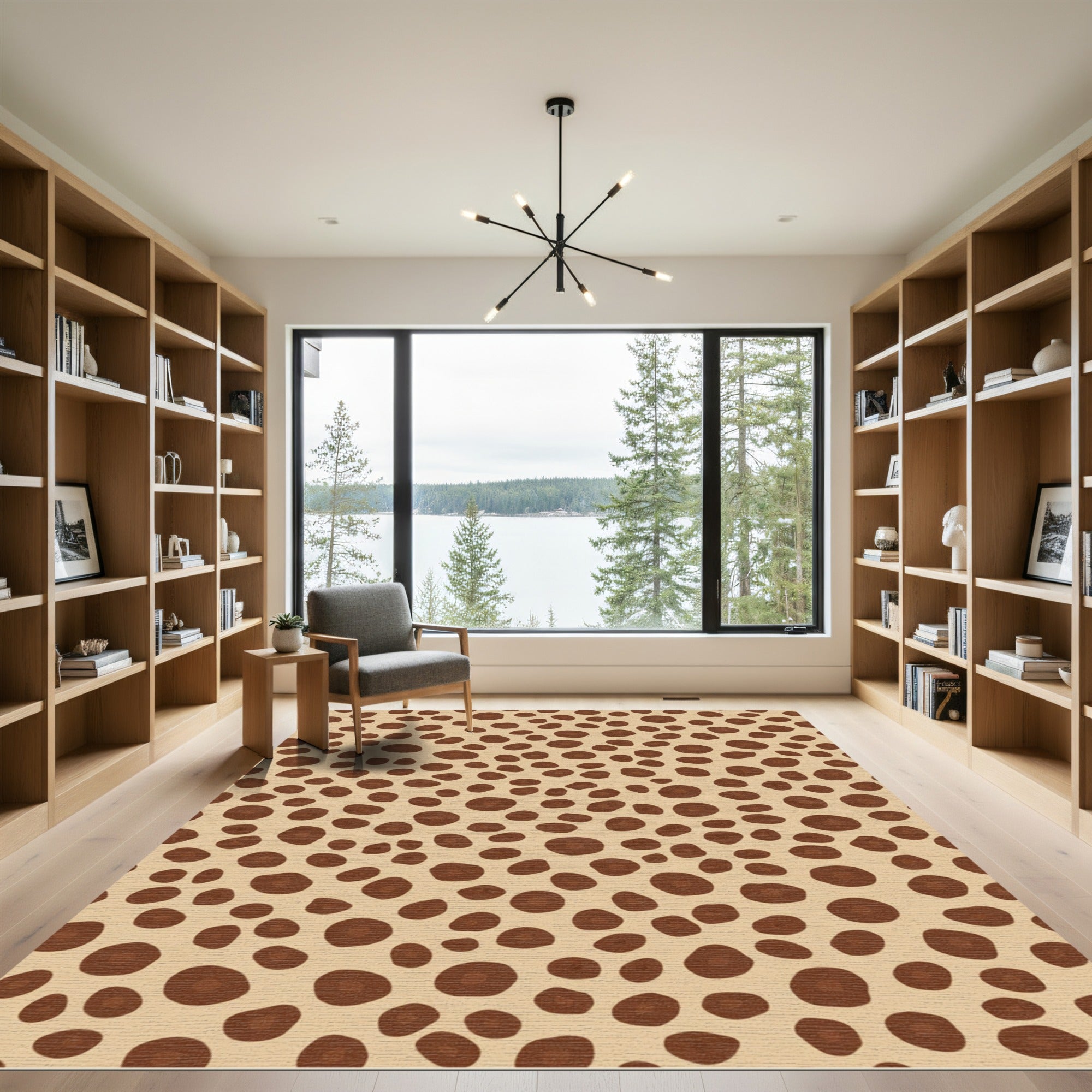 Brown Spots Animal Print Rug