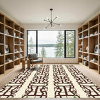 Dark Brown Chain Link Motif Rug