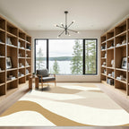 Earthy Dune Waves Abstract Flow Rug